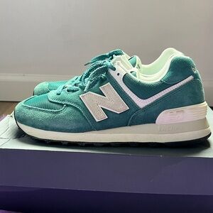 New Balance Turquoise and White Sneakers